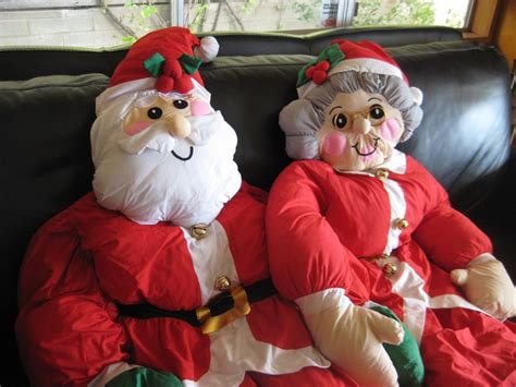 Life Size Plush Mr And Mrs Santa Claus Doll Figures By Lillian Vernon
