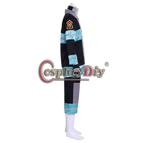 Cosplaydiy Anime Fire Force No8 Special Team Uniform Jumpsuit Fireman
