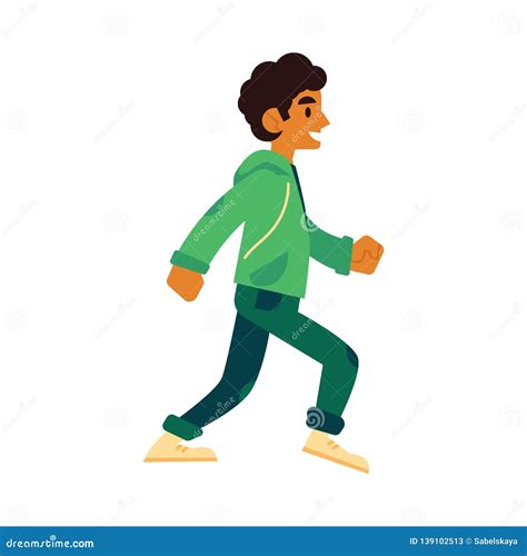 Vector Illustration Of Young Man In Sportswear Running Stock Vector