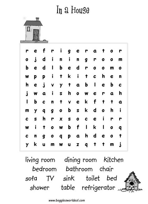 Maybe you would like to learn more about one of these? rooms of the house word search - Google Search | Caça ...