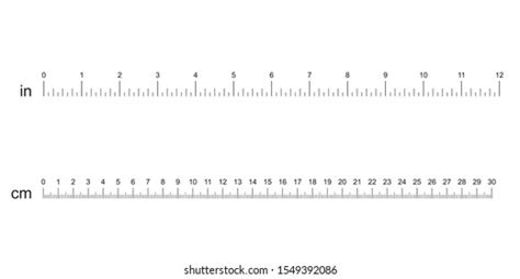 Scale Of Ruler With Numbers Horizontal Measuring Chart With 30 25 20