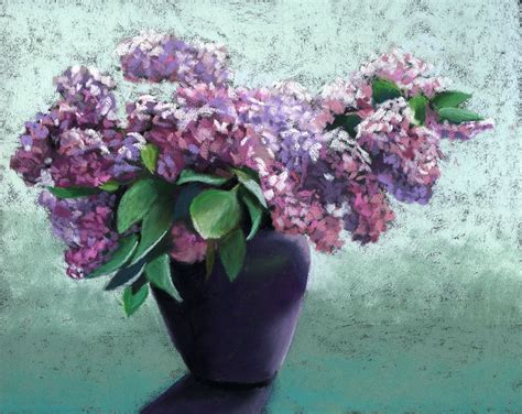 Lilacs In Vase Pastel Painting Lilac Painting Pastel Painting