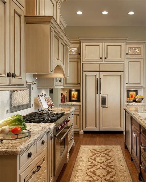 Back to article please click cream kitchen cabinets for completing kitchens. cream cabinets with light countertops & a dark center ...