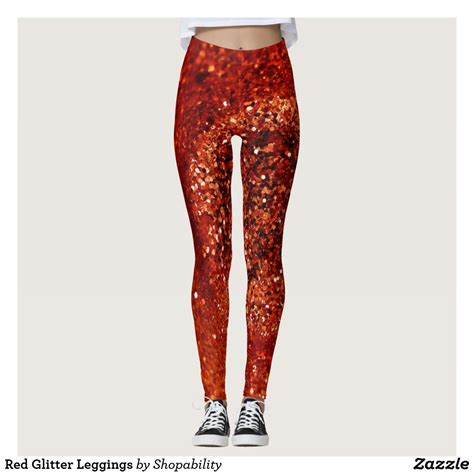 Red Glitter Leggings | Zazzle.com | Textured leggings, Leggings pattern, Stylish leggings