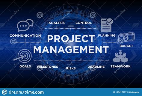 Project Management Background with Icons Stock Vector - Illustration of ...