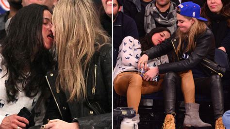 Michelle Rodriguez Drunken Courtside Party With Model Cara Delevingne