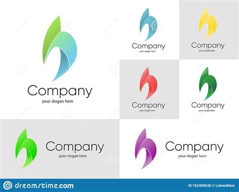 Conjunto De Logotipos De Plantillas Con Opciones De Color Ilustración