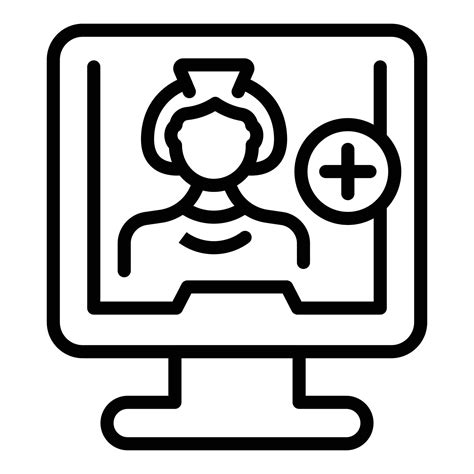 Online nurse monitor icon outline vector. Medic care 14981890 Vector