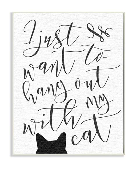 Stupell Industries I Just Want To Hang Out With My Cat Wall Plaque Art 10 Wall Art Plaques
