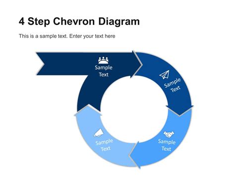 4 Step Circular Chevron Diagram Template Chevron With Powerpoint