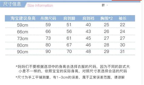 Chinese English Size Chart For Kids Clothing Rtranslator