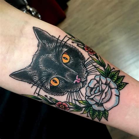 / black cat rita haxx in south side posted by jester's court tattoos and more at 2:47 pm. 65+ Mysterious Black Cat Tattoo Ideas - Are They Good Or Evil?