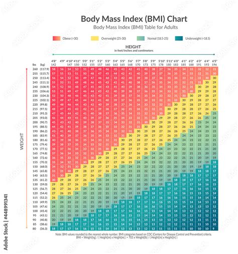Illustration With Body Mass Index Bmi Chart Body Mass Index Bmi