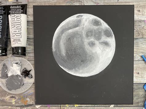 How To Paint The Moon For Beginners Realistic Full Moon With Acrylics