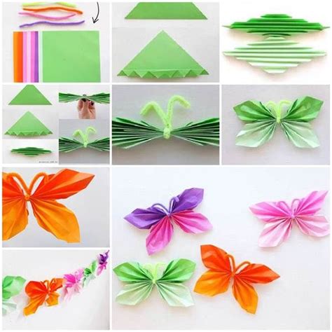 Diy Easy Folded Paper Butterflies Paper Diy