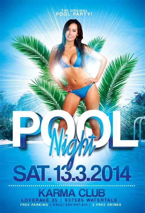 Pool Party Flyer Template For Photoshop Awesomeflyer Com