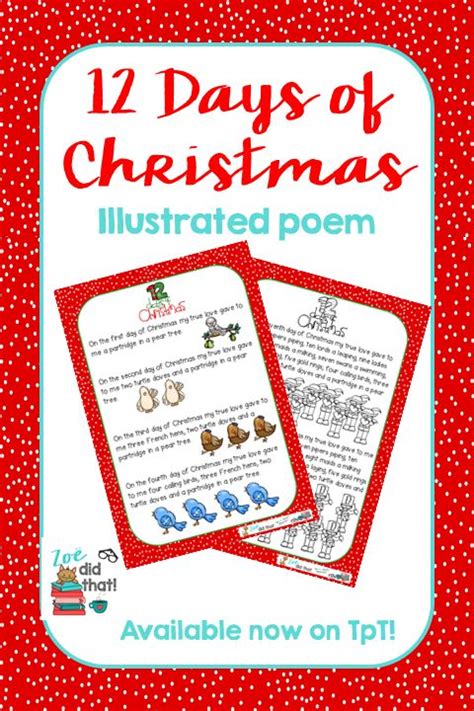 12 Days Of Christmas Illustrated Poem
