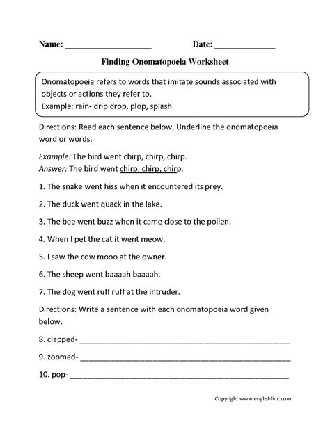 Worksheet For Grade 6 English