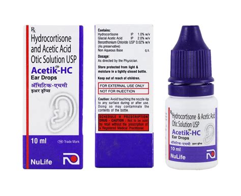 Acetasol Hc Hydrocortisone Acetic Acid Ear Drop Silk Pharmacy