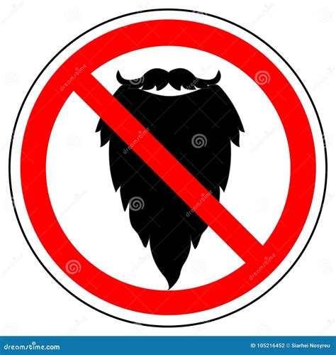 Prohibition Sign Of Beard Vector Stock Vector Illustration Of Beard