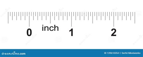 Ruler 2 Inches Metric Inch Size Indicator Decimal System Grid Stock