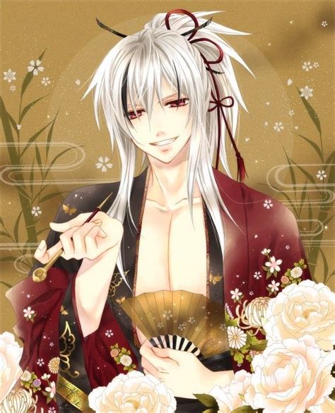 Anime Guy With White Hair And Red Eyes Hansamu Anime