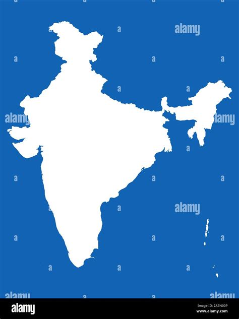 India Mapa Con Fronteras Ilustración Vectorial Diseño Gráfico Azul