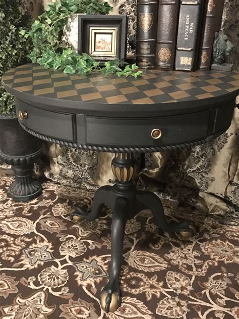 Accent Table Painted In Annie Sloan Chalk Paint Color Graphite With
