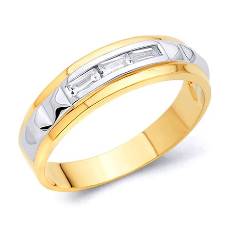 Wellingsale Mens Solid 14k Two 2 Tone White And Yellow Gold Polished