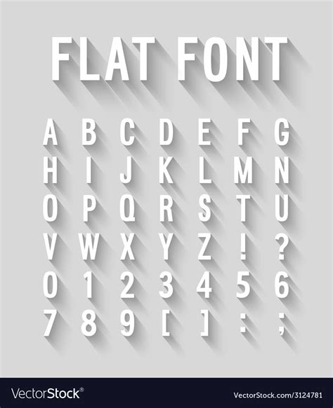 Flat Font With Long Shadow Effect Royalty Free Vector Image