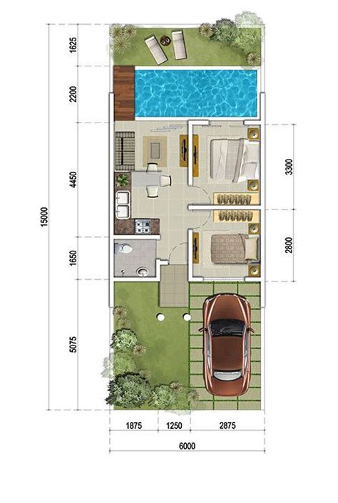 gambar denah kolam renang desain rumah