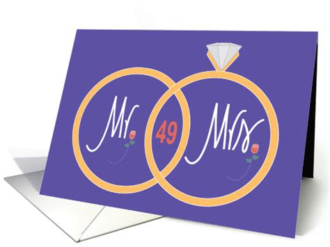 49th Wedding Anniversary Congratulations Overlapping Rings Card