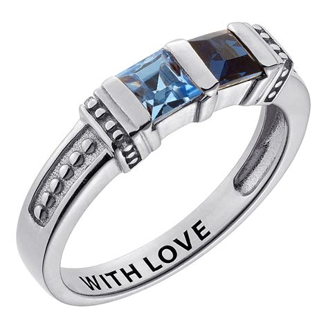 Whatever your heart desires, we can offer 1000 s of silver ring and gemstome ring design solutions matched to your every taste and suited to all occasions. Sterling Silver Square Birthstone Ring - 2 Stones - 39845 ...
