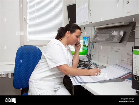 Essen, Germany, a nurse in the management of work in hospital Stock