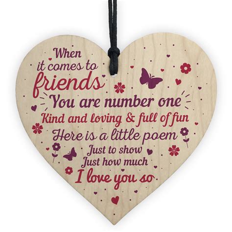Thank you for making me feel less alone. Friendship Wood Heart Plaque Gift Best Friend Thank You ...