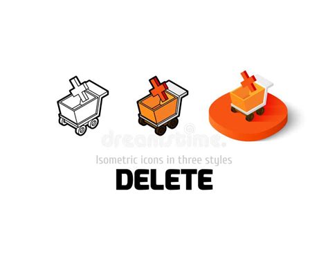 Delete Icon In Different Style Stock Vector Illustration Of Color