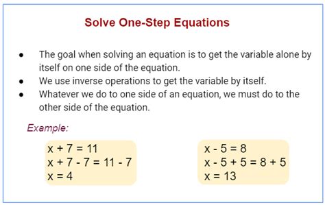 Solving One Step Equations Solutions Examples Videos Worksheets