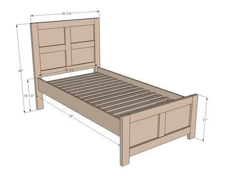 Measurements Of A King Size Bed Frame With Images Diy Twin Bed Diy