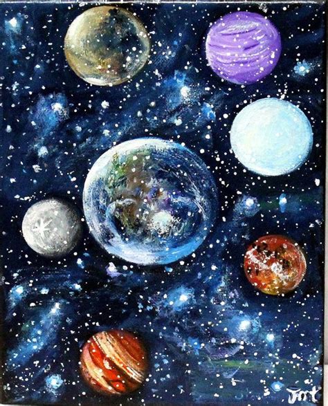 Planets Painting Original Acrylic Painting On By Thisarttobeyours