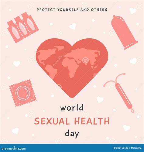 World Sexual Health Day Greeting Card Contraception Products And World Map In Heart