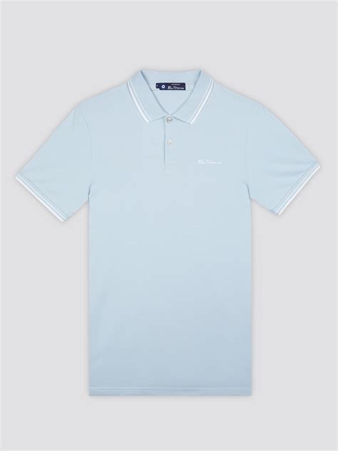 Sky Blue Signature Cotton Polo Shirt Ben Sherman Est 1963