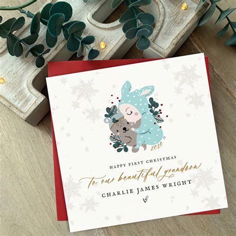 Baby Granddaughter First Christmas Card W Variations Sb By Farrah Eve