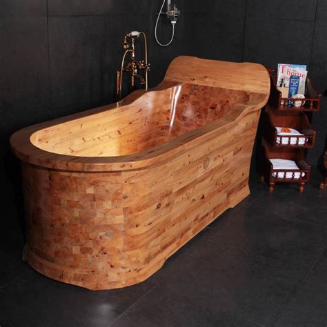 Wooden bathtub with its unique character stands out on its own, irrespective of the décor you in this case, you can opt for the hard wood bathtub that allows you to enjoy the feel of a wooden bathtub. China Good Quality Cedar Solid Wood Bathtub Freestanding ...
