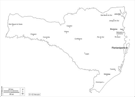 Santa Catarina Mapa Gratuito Mapa Mudo Gratuito Mapa En Blanco