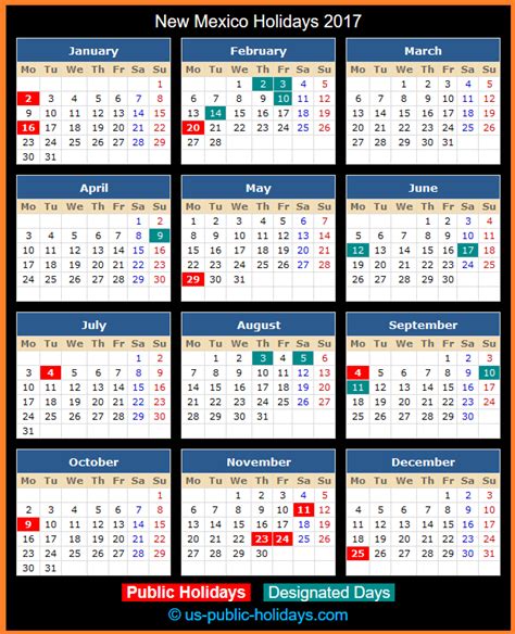 The list of melaka (malaysia) official public holidays in 2021 is New Mexico Holidays 2017
