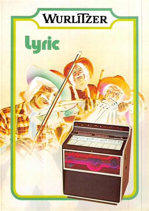 Wurlitzer Lyric Jukebox Vintage Advertisement Sales Flyer Circa 1970s