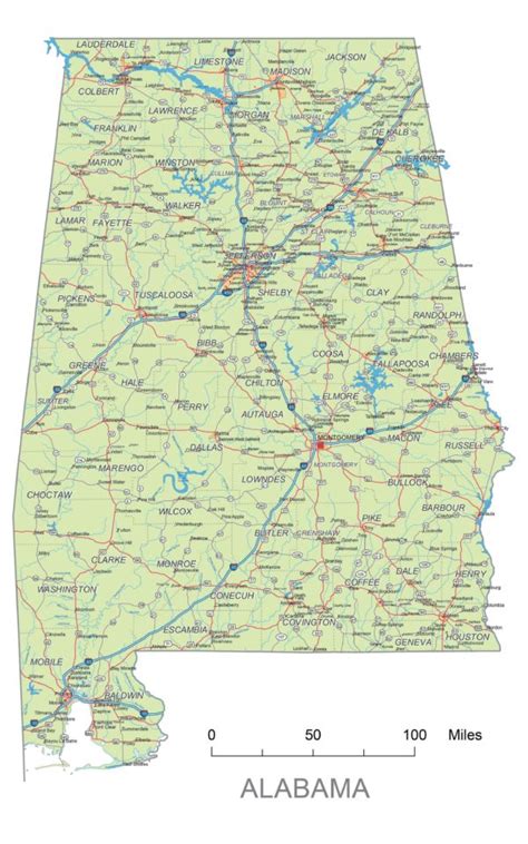 Printable Road Map Of Alabama