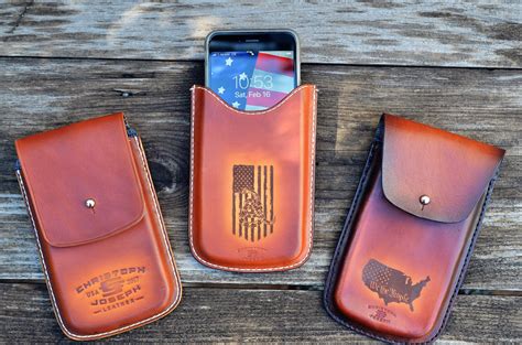 Custom phone cases with color, text, color shades of your choice. Custom Leather Smartphone Case / i-phone Leather caddie ...