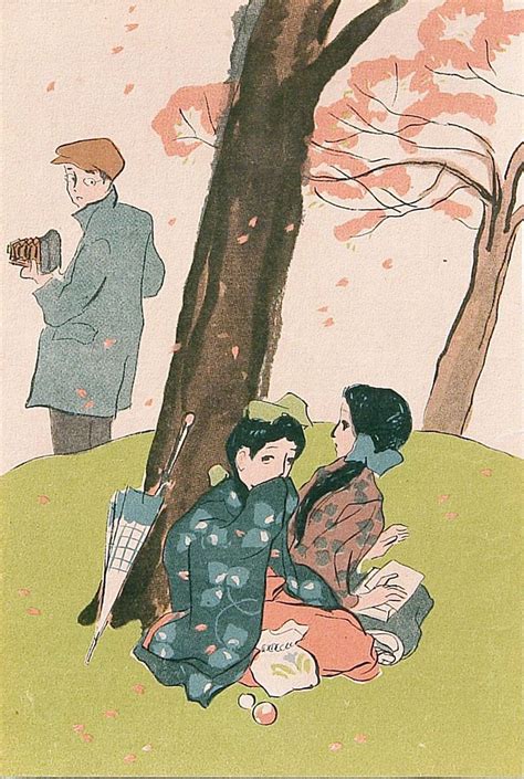 Taishou Kun Takehisa Yumeji Picnic S Japanese Painting Japanese