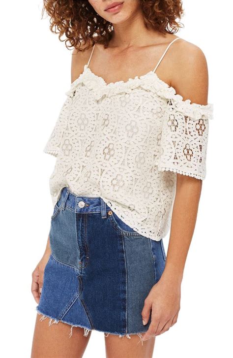 Topshop Ruffle Lace Off The Shoulder Top Nordstrom
